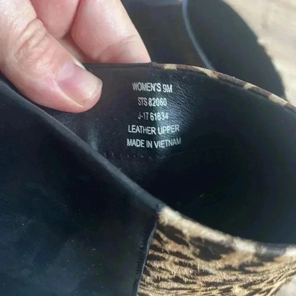 Sperry Women's Maya Belle Leopard Print Chelsea Leather Boots Sz 9